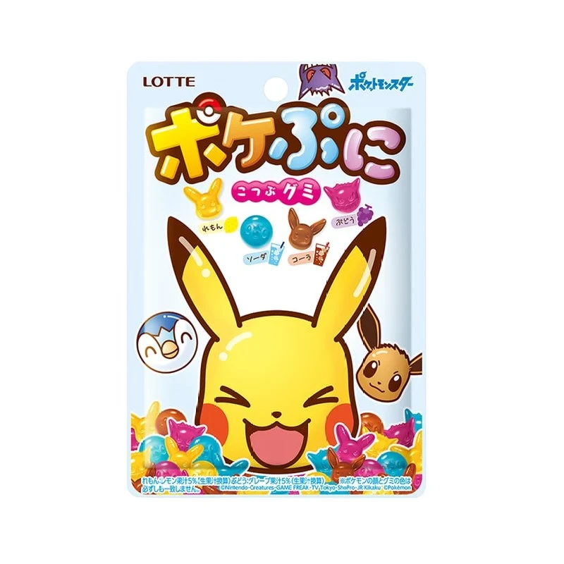 [Self-operated] Japanese LOTTE Pikachu co-branded four flavors of Pikachu limited pattern gummies 80g
