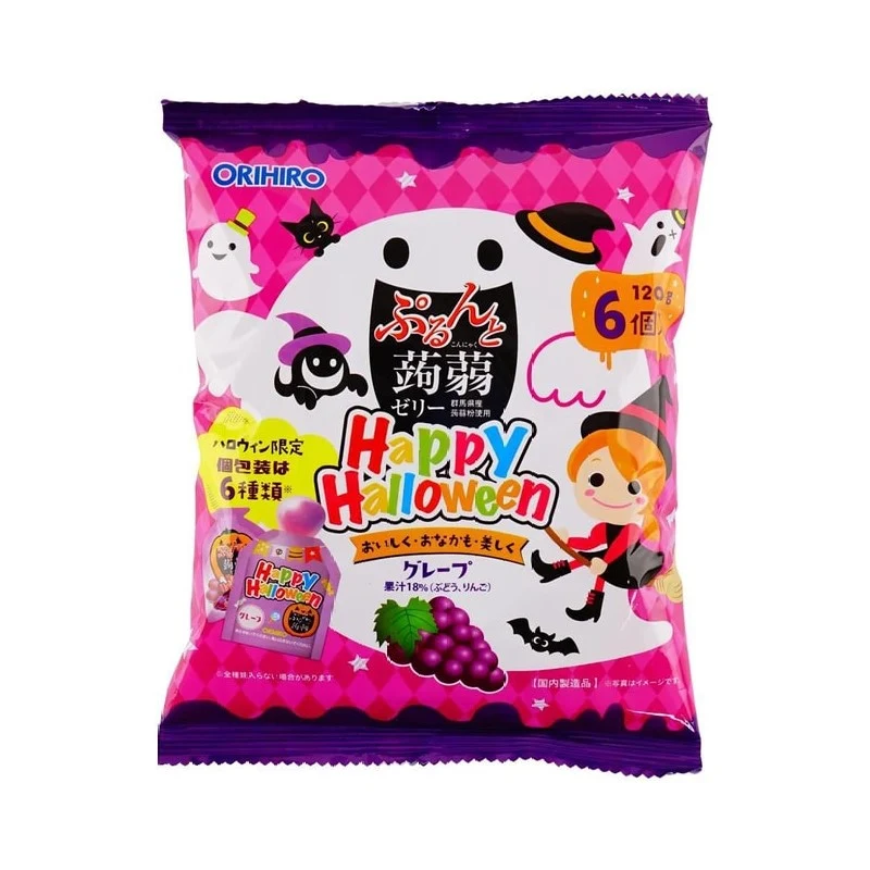 [Self-operated] Japanese ORIHIRO Konjac Jelly 6 pieces, ready to eat, grape flavor, Halloween limited edition