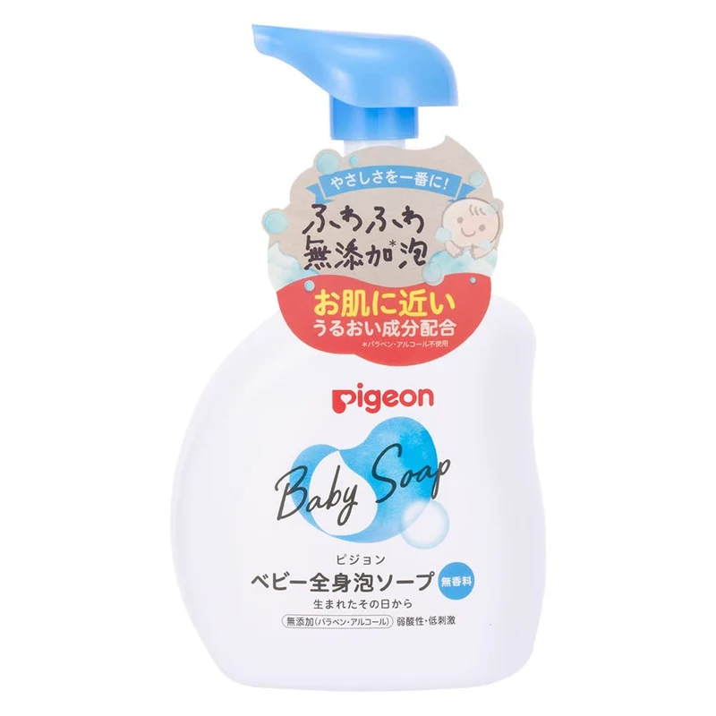 [Self-operated] Japan PIGEON New version of newborn baby bubble shampoo and shower gel 2 in 1 refreshing and moisturizing fragrance-free 500ml