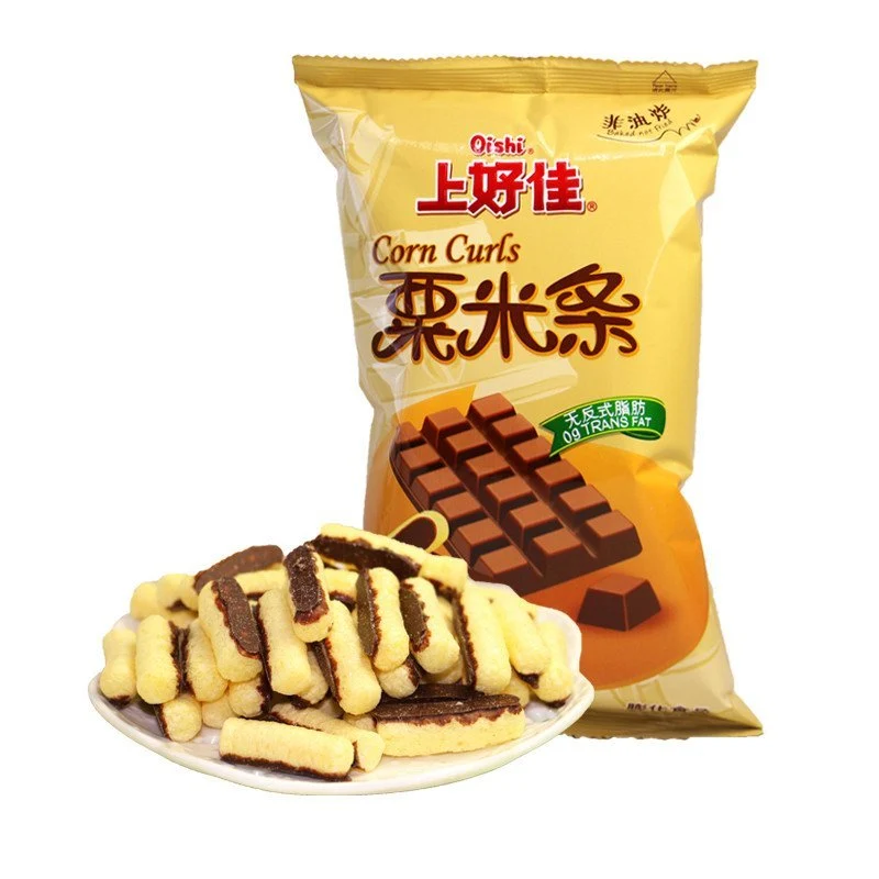 [Self-operated] China OISHI Shanghaojia Corn Sticks Chocolate Flavor 60g Puffed Food Office Snacks