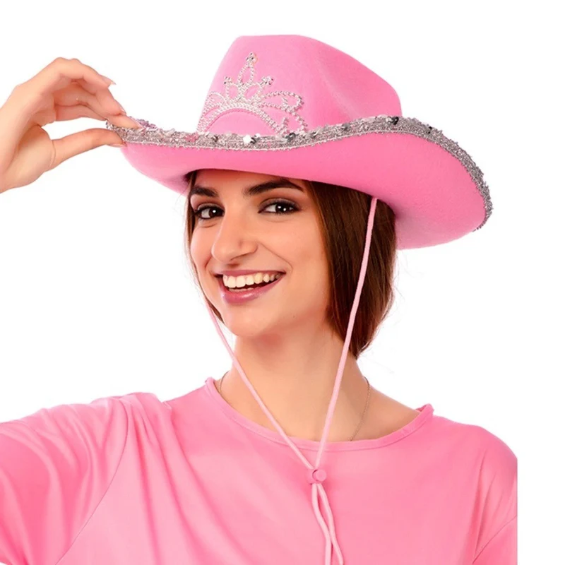 Rosa Cowgirl-Hut mit Strass