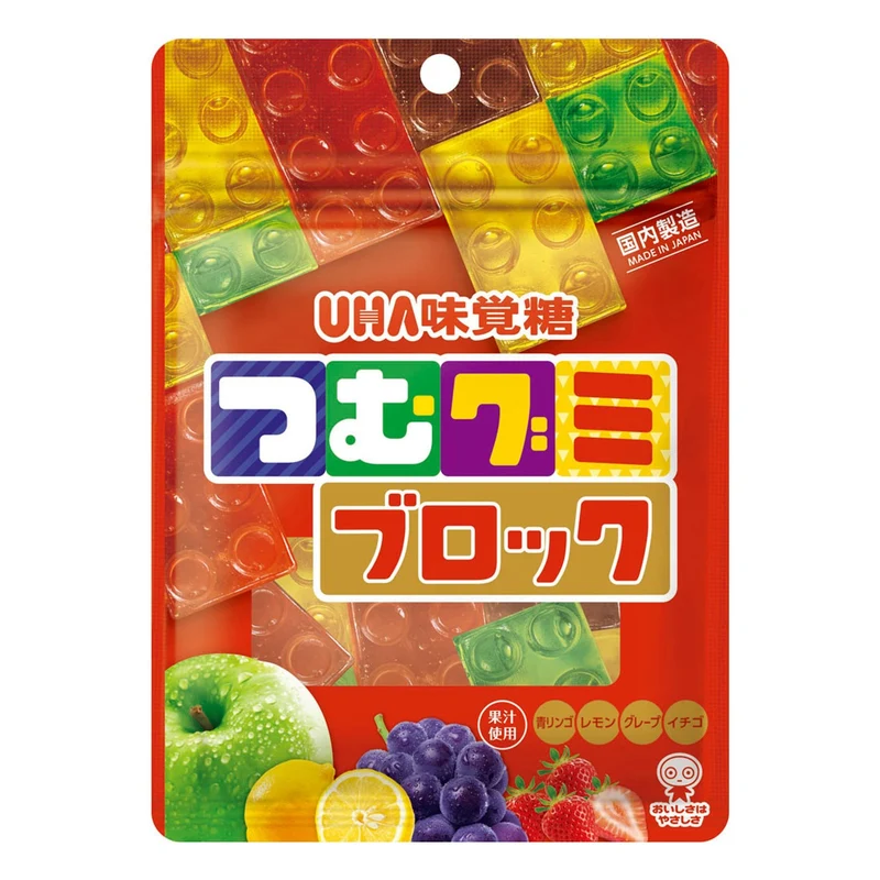 [Self-operated] Japanese UHA Plaid Gummy Candy 81g Assorted Mixed Fruit Flavor