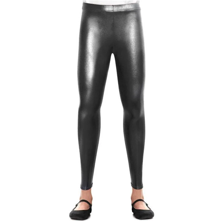 Legging Metallic-Schwarz für Kinder