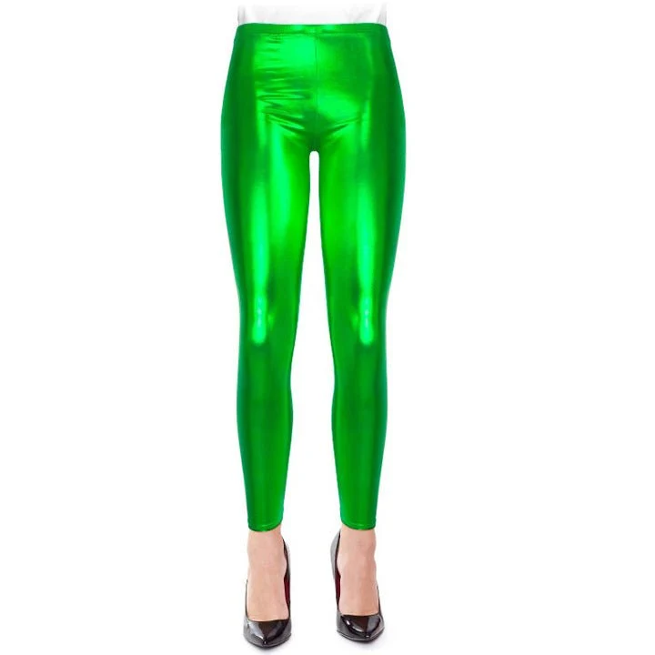 Metallic Grüne Leggings für Erwachsene