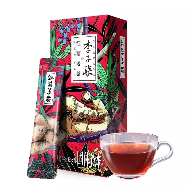 [Self-operated] China LIZIQI Brown Sugar Ginger Tea 84g Individually packaged Brown Sugar Ginger Tea Aunt Warming Palace Tea Brown Sugar Ginger Ginger Date Tea