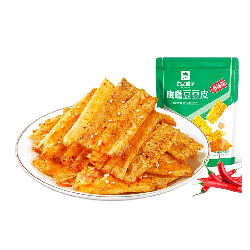 [Self-operated] China BESTORE BESTORE Chickpea Bean Skin Spicy Flavor 60g Dried Tofu Snacks Snack Food Internet Celebrity Spicy Skin Spicy Slices Spicy Snacks