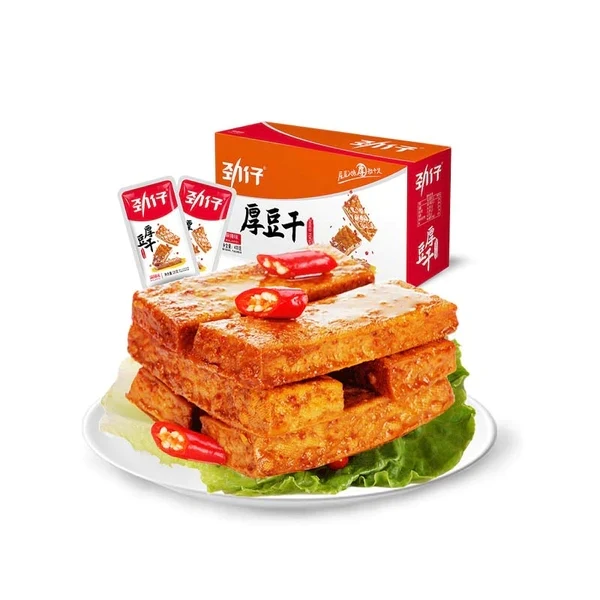 [Self-operated] China Jinzai thick dried tofu 20 packs 400g spicy flavor dried tofu snacks snacks
