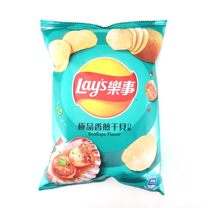[Self-operated] China Pepsi LAY'S Potato Chips Premium Fried Scallop Potato Chips 59.5g/bag
