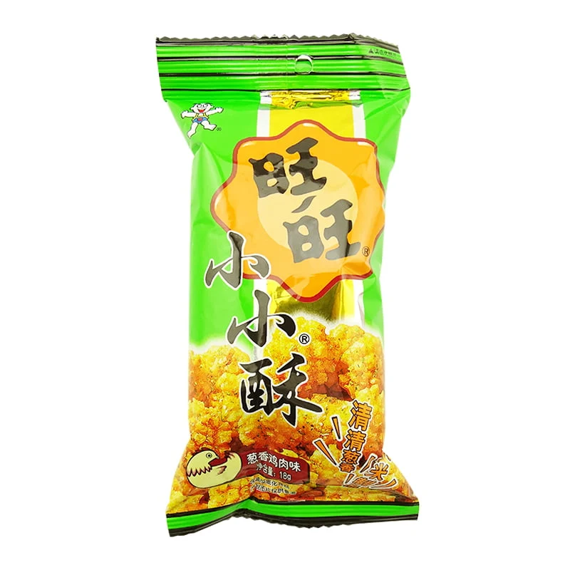 [Self-operated] China Want Want Pastoral Rice Fragrance Natural Advocate Xiao Xiaosu Green Onion Chicken Flavor 60g Internet celebrity office craving puffed casual snacks