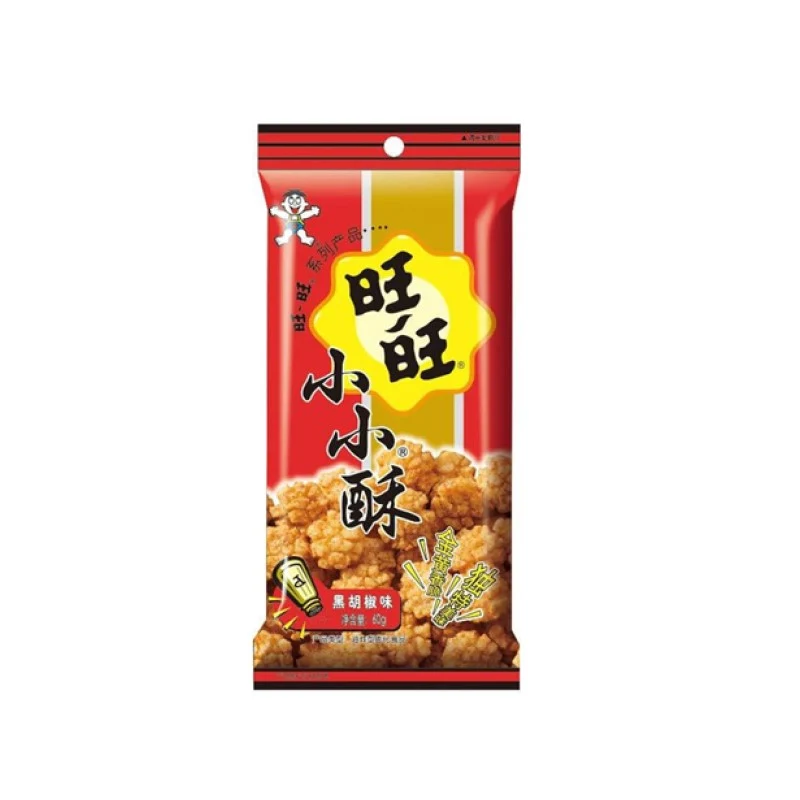 [Self-operated] China Want Want Pastoral Rice Fragrance Natural Advocate Xiao Xiao Su Black Pepper Flavor 60g Internet celebrity office craving puffed casual snacks