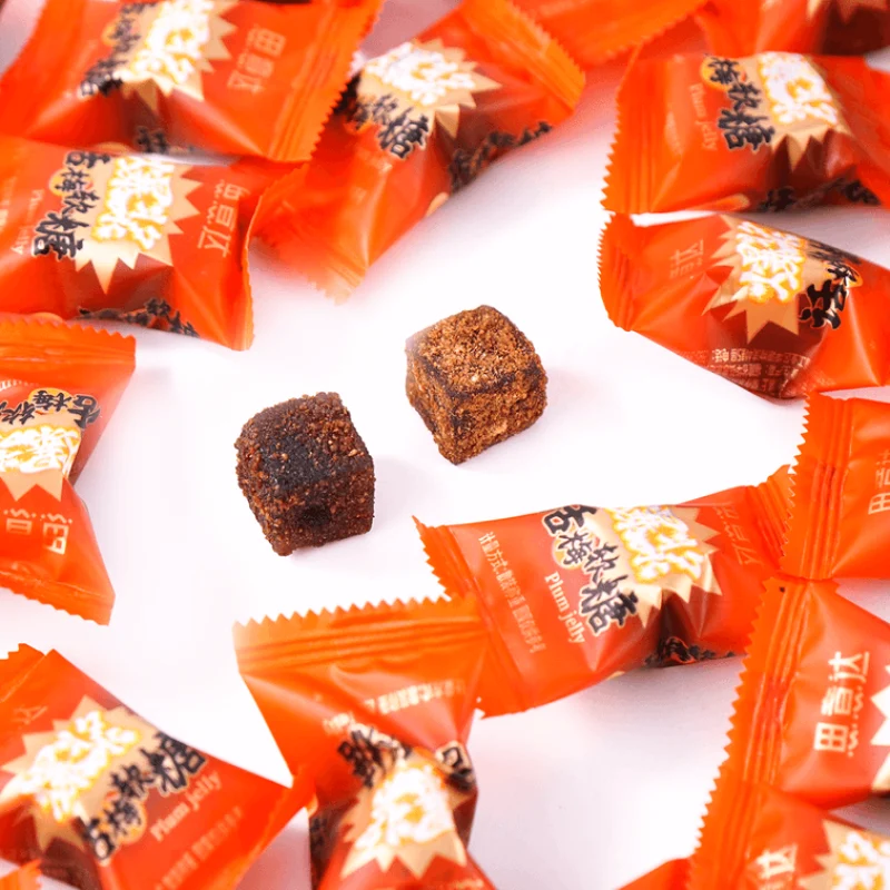 [Self-operated] China Siyida Food Explosive Plum Gummy Candy 238g Sandwich Gummy Flowing Heart Gummy Sweet and Sour Plum Fruit Wedding Candy
