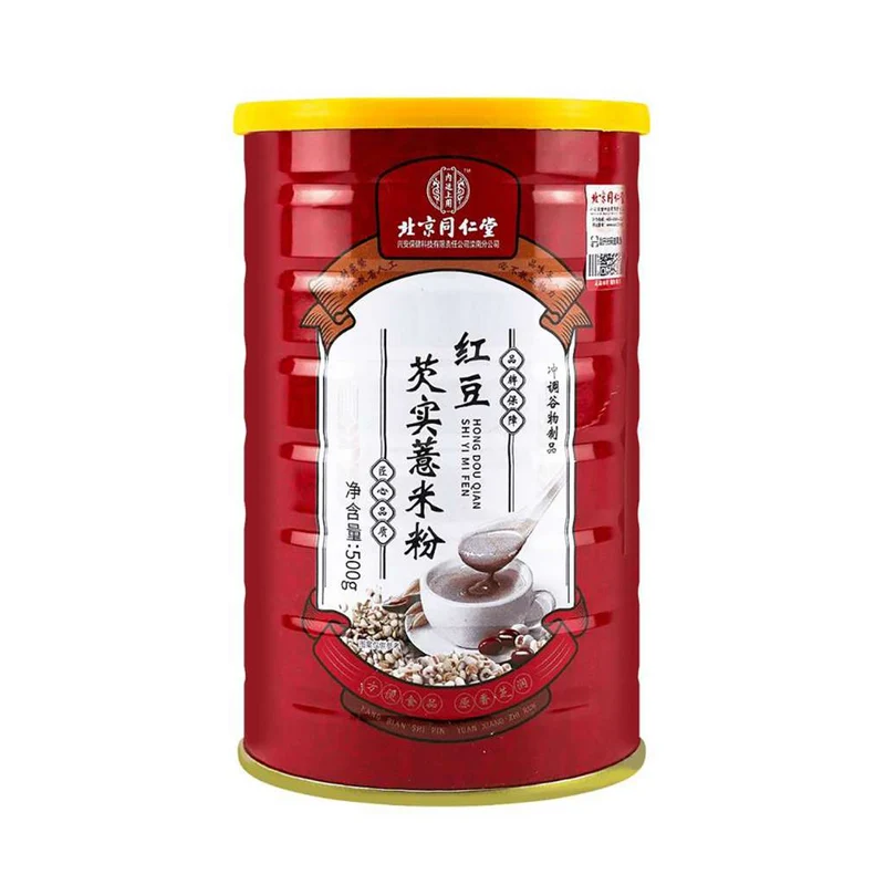 [Self-operated] China Beijing Tongrentang Red Bean Gorgon Barley Flour 500g Breakfast Nutritious Porridge Meal Replacement Satiety Fast Food A must-have for lazy people