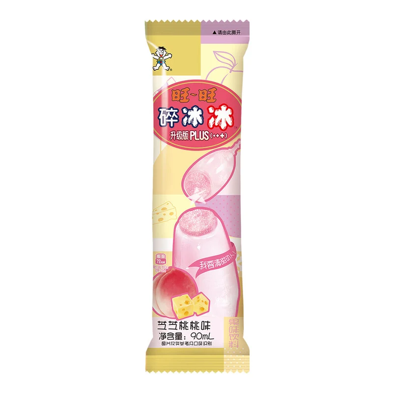 [Self-operated] China Want Want Crushed Ice Plus upgraded version Zhizhi Peach Flavor 90ml children's popsicle jelly sucking ice
