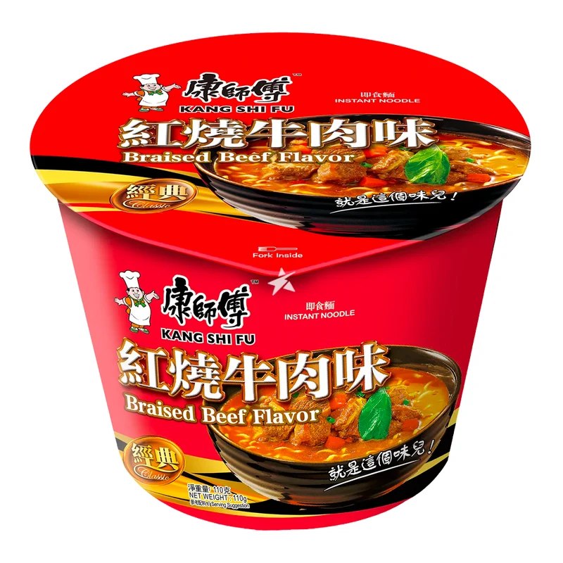 [Self-operated] Chinese MASTER KONG Braised Beef Flavor 110g Instant Noodles Late Night Snack Ramen Soup