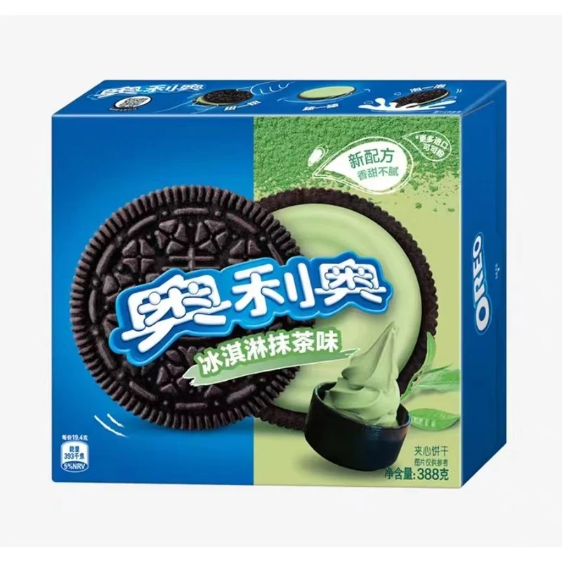 [Self-operated] Chinese Oreo Sandwich Cookies Ice Cream Matcha Flavor 388g Breakfast Food Snacks Casual Office Snacks