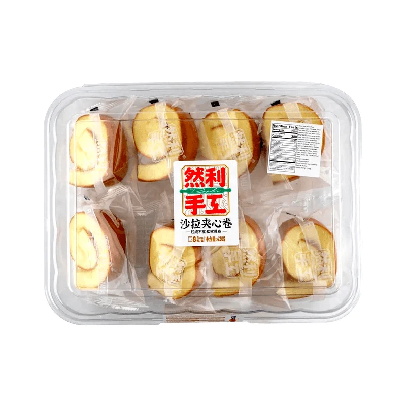 [Self-operated] China Ranli Sandwich Salad Roll Cake Roll 420g Breakfast Bread Cake Snacks Snacks