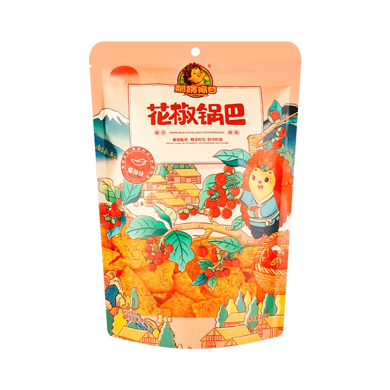 [Self-operated] Chinese Hedgehog Forrest Gump Sichuan Pepper Rice Crispy Spicy Flavor 220g Internet celebrity hot snack casual snack office food