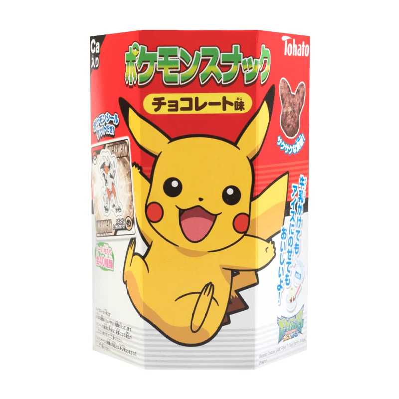 [Self-operated] Japan TOHATO Peach Hato Pikachu Corn Star Chocolate Flavor 23g Internet celebrity Pikachu cookies