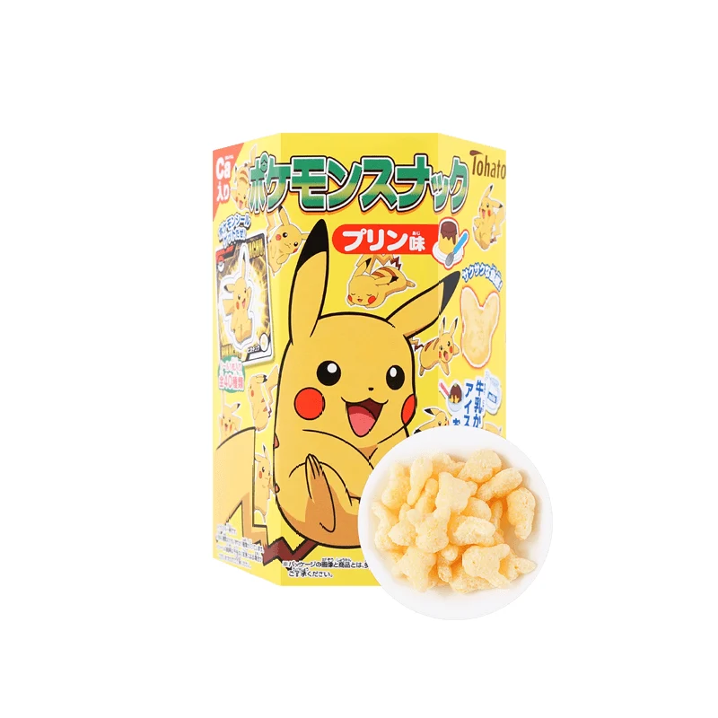 [Self-operated] Japan TOHATO Peach Pocket Snacks Pudding Flavor 23g Internet celebrity Pikachu cookies