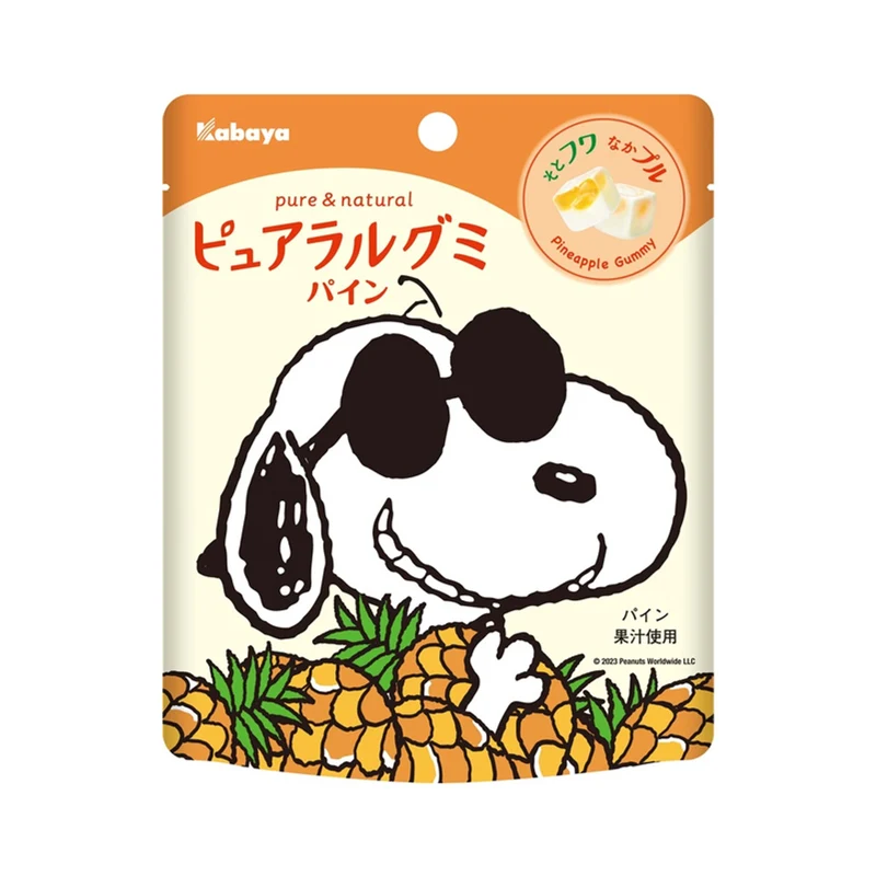 [Self-operated] Japan's KABAYA KABAYA Snoopy co-branded pineapple flavor 58g Japanese domestic juice-filled gummy candies