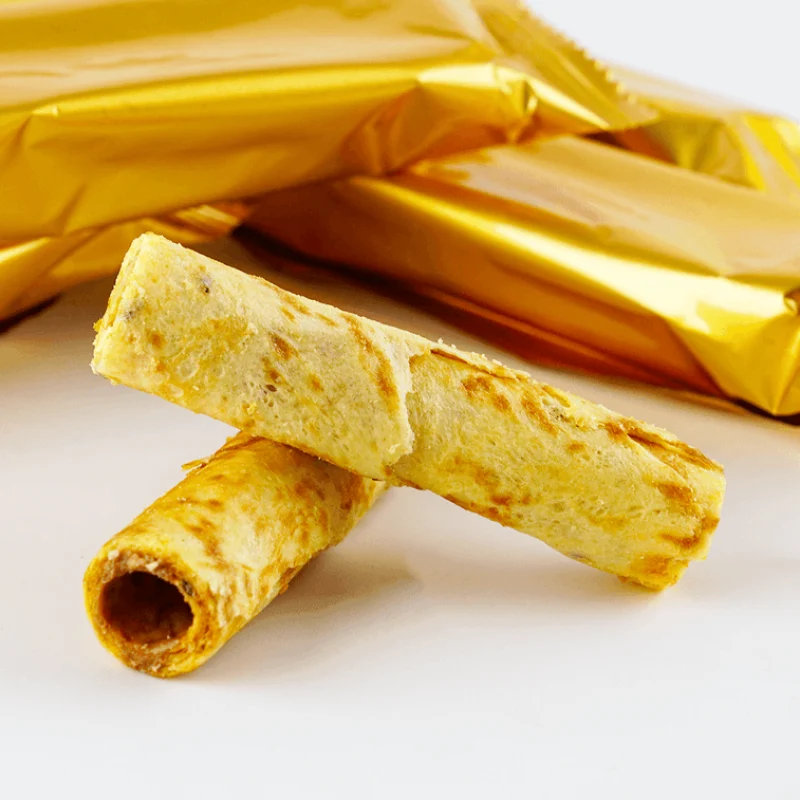 [Self-operated] China's I'm Hungry Sandwich Egg Rolls, Filled Cookies, Hazelnut Chocolate Flavor 120g Internet celebrity egg rolls with rich milky flavor, handmade snacks, casual snacks