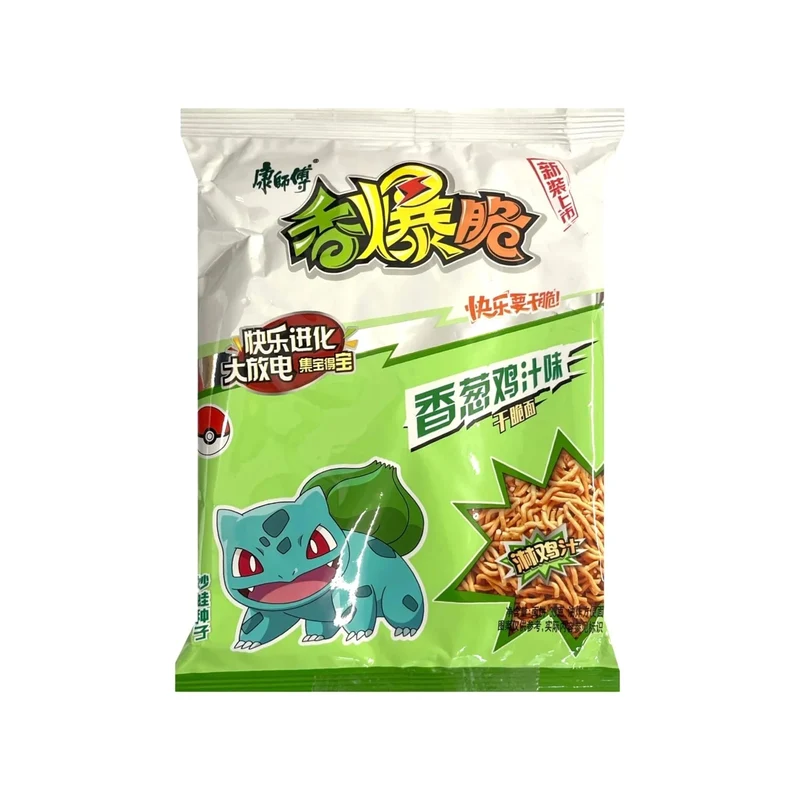 [Self-operated] Chinese MASTER KONG Pokémon Series Crispy Crispy Noodles, Scallion Chicken Sauce Flavor 33g Childhood Memories Ready-to-eat snacks are crispy and delicious, a must-have for watching dramas