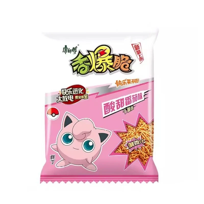[Self-operated] Chinese MASTER KONG Pokémon Series Crispy Crispy Noodles, Sweet and Sour Tomato Flavor 33g Childhood Memories Ready-to-eat snacks are crispy and delicious, a must-have for watching dramas