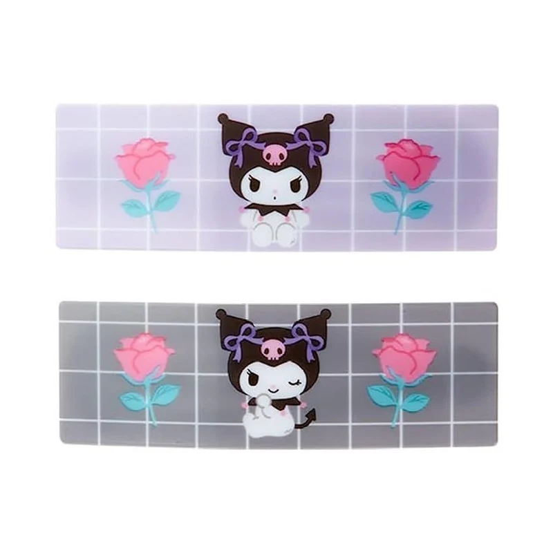 [Self-operated] Japan's Sanrio cute cartoon rectangular hairpin Kuromi 1 pair set of stylish side bangs clip headband hairpin hair accessories