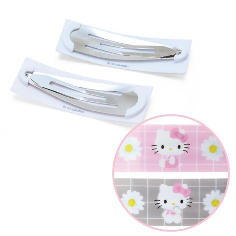 [Self-operated] Japan's Sanrio cute cartoon rectangular hairpin Hello Kitty 1 pair set of stylish side bangs clip hairpin hair accessories