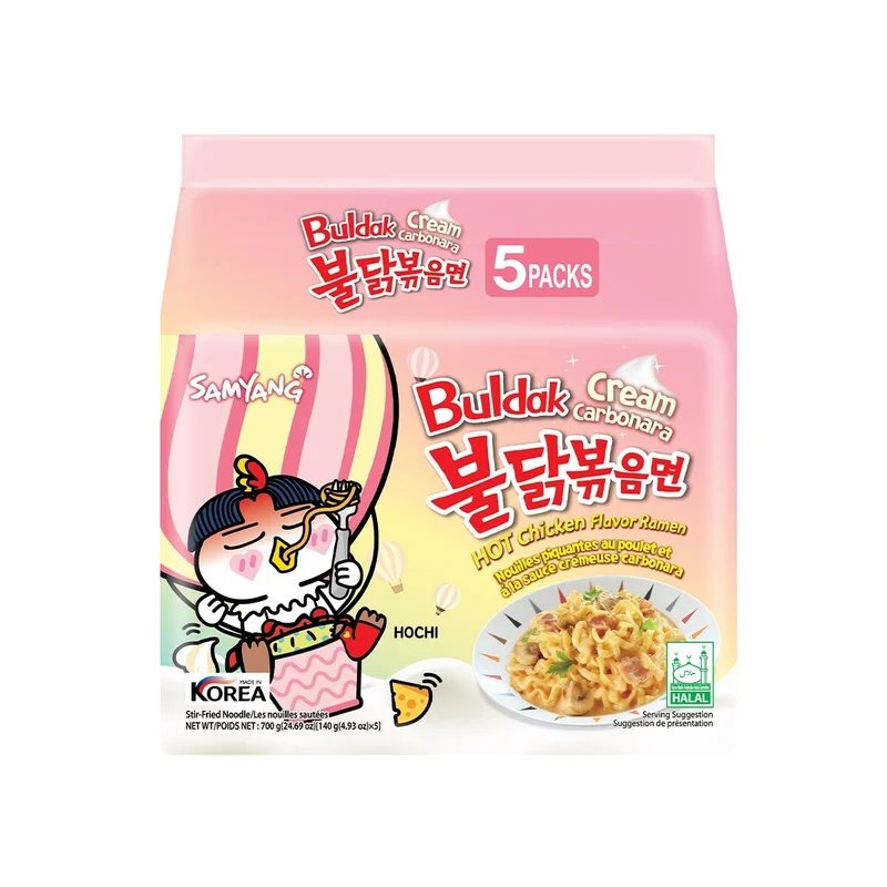 [Self-operated] Korean SAMYANG Spicy Chicken Double Cream Turkey Noodles 140g*5 bags Ramen Mixed Noodles Instant Noodles