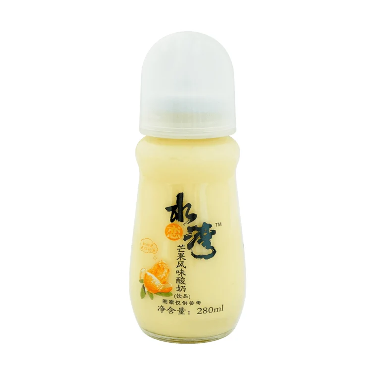 [Self-operated] China Shuilianwan flavored yogurt mango flavor 280ml fruity drink glass bottle nipple type nutritional yogurt