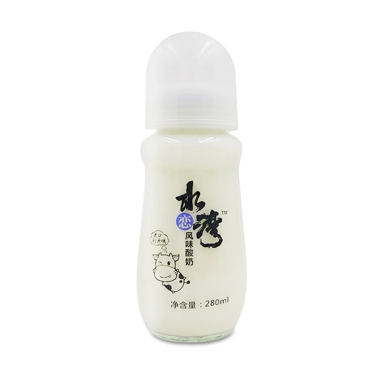 [Self-operated] China Shuilianwan flavored yogurt original 280ml fruity drink glass bottle nipple type nutritional yogurt