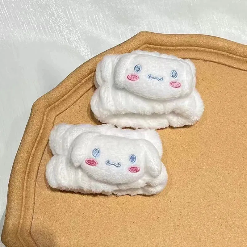 [Self-operated] Chinese Yumei You Face Washing Waterproof Wristband, Off-white Cinnamon Dog 1 Pair, Essential Facial Washing Tool