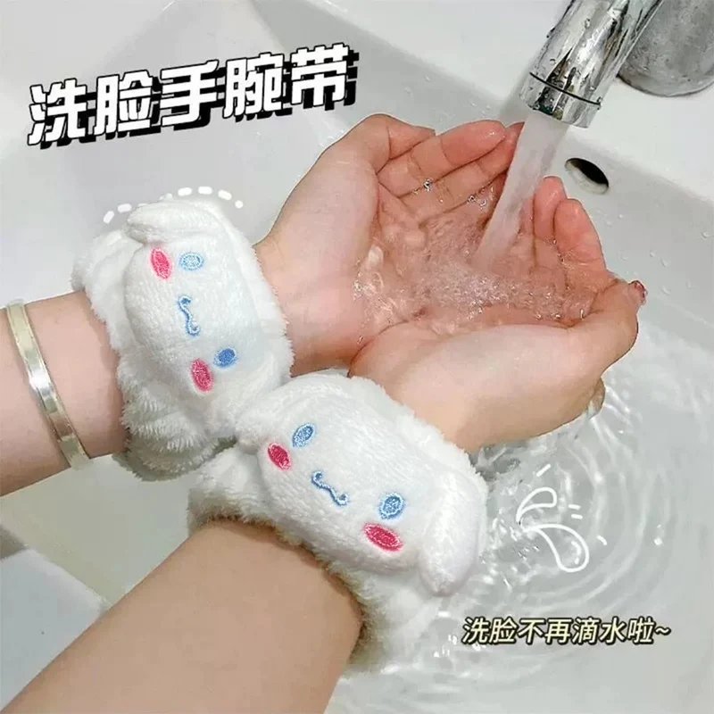 [Self-operated] Chinese Yumei You Face Washing Waterproof Wristband, Off-white Cinnamon Dog 1 Pair, Essential Facial Washing Tool