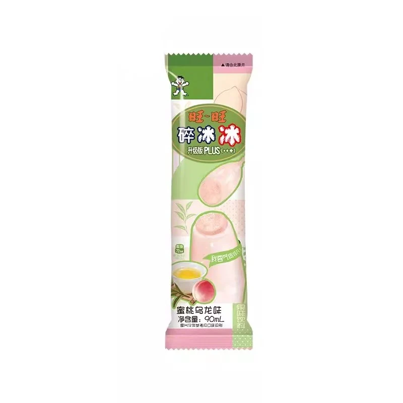 [Self-operated] China Want Want Crushed Ice Plus Upgraded Version Freezing Ice Peach Oolong Flavor 90ml Children's Popsicle Jelly Sucking Ice