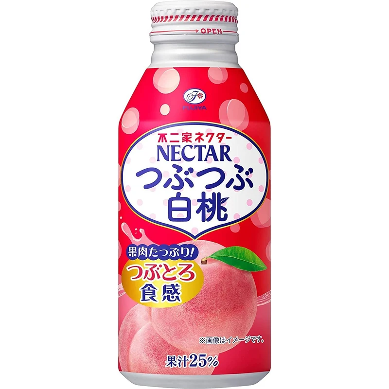 [Self-operated] Japanese FUJIYA White Peach Pulp Juice 380ml 0 Fat Summer Relief Drink