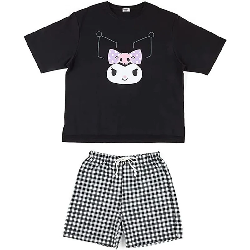 [Self-operated] Japanese Sanrio cartoon short T-shorts home wear Kurome ML, loose and comfortable, suitable for heights 154cm-165cm