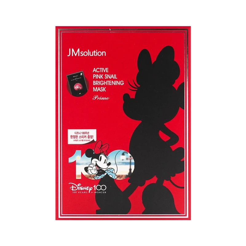 [Self-operated] Korean JM SOLUTION Kashiken x Disney Selfie Pink Snail Whitening Mask 10 pieces Disney 100th Anniversary Limited Edition