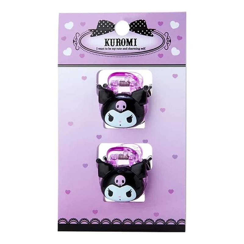 [Self-operated] Japan's Sanrio Jelly Shark Clips Kuromi Style 1 Pair Small Clips with Cards on the Back of the Head