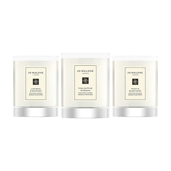 [Self-operated] With box - British Jo Malone London Jo Malone convenient fragrance scented candle 3*60g Lime Basil & Mandarin/English Pear & Freesia/Peony & Blush Suede Lime Basil and Citrus Fragrance/English Pear & Freesia Fragrance/ Peony and blush suede