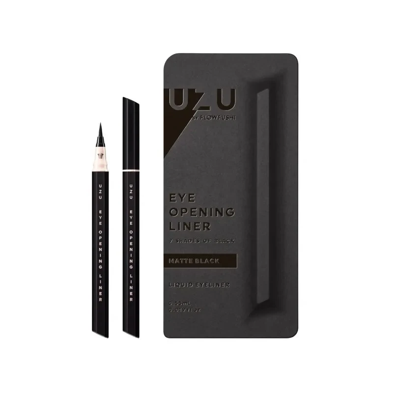 [Self-operated] Japan's FLOWFUSHI new UZU Kumano Yakuza waterproof long-lasting non-smudge dark series ultra-fine liquid eyeliner pen SHADES OF BLACK 0.55ml MATTE BLACK matte black