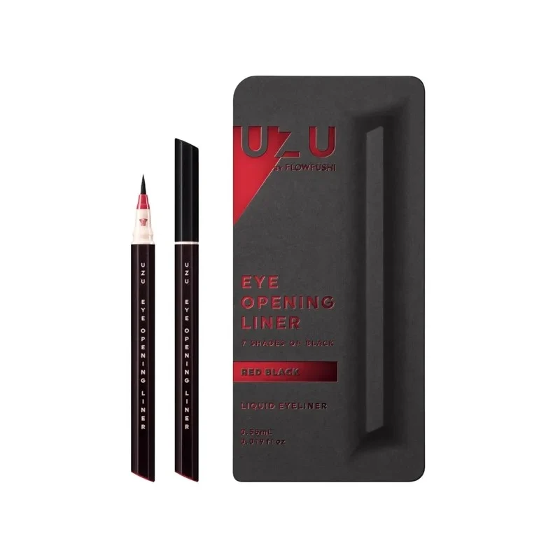 [Self-operated] Japan's FLOWFUSHI new UZU Kumano Yakuza waterproof long-lasting non-smudge dark series ultra-fine eyeliner pen SHADES OF BLACK 0.55ml RED BLACK red black