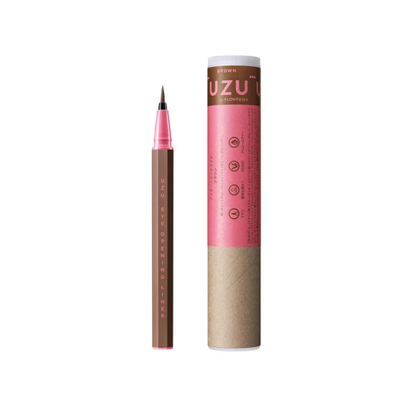 [Self-operated] Japan's FLOWFUSHI new UZU Kumano Craftsman waterproof long-lasting non-smudge colored ultra-fine liquid eyeliner pen 0.55ml BROWN brown