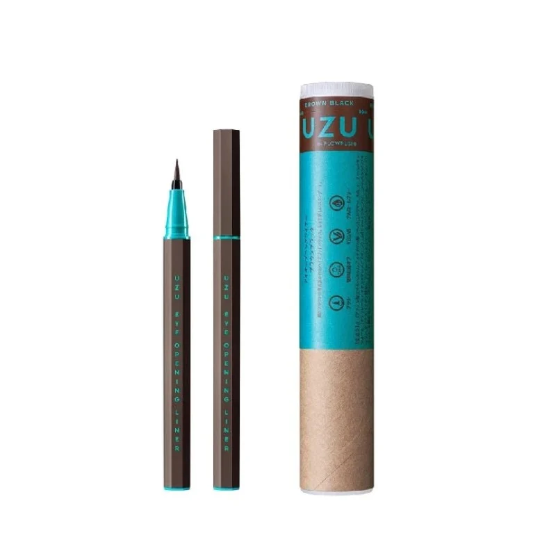 [Self-operated] Japan's FLOWFUSHI new UZU Kumano Yakuza waterproof long-lasting non-smudge colored ultra-fine liquid eyeliner pen 0.55ml BROWN-BLACK brown black