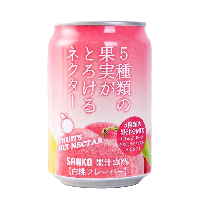[Self-operated] Japanese SANKO mixed fruit juice drink 280ml white peach juice summer thirst quenching drink