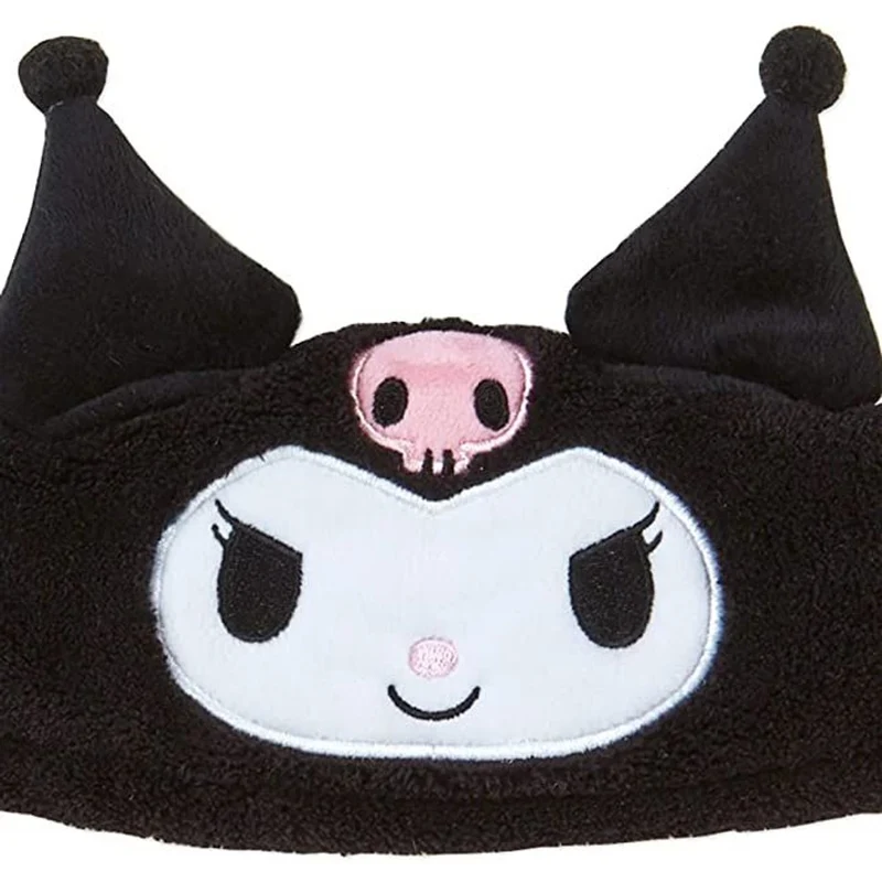 [Self-operated] Japan's Sanrio Kurome plush headband, large face style 1 pack, a must-have artifact for home face washing