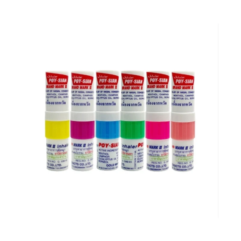 [Self-operated] Thailand POY-SIAN Eight Immortals Mint Scented Tube Nasal Tong 1.7ml 1 pack Colors shipped randomly Stuffy nasal congestion artifact cooling oil Nasal inhalation refreshing and refreshing Nasal Tong