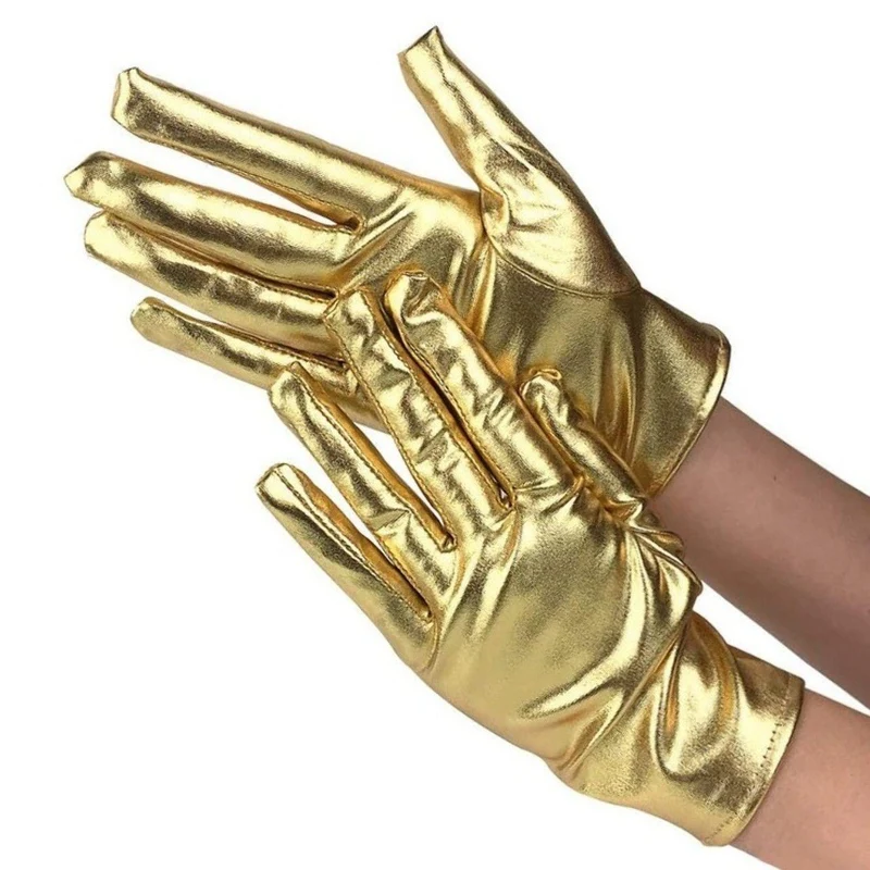 Handschuhe Metallic-Gold
