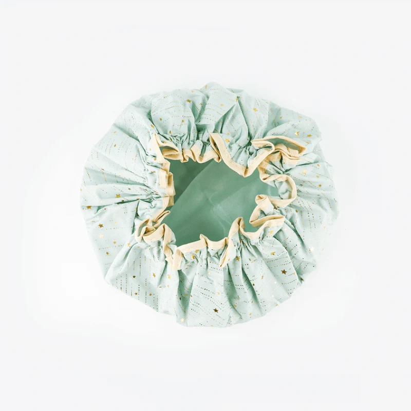 [Self-operated] China ALLSMILE double-layer waterproof shower cap Green Star 1 piece thickened shower cap kitchen oil fume-proof hair cap