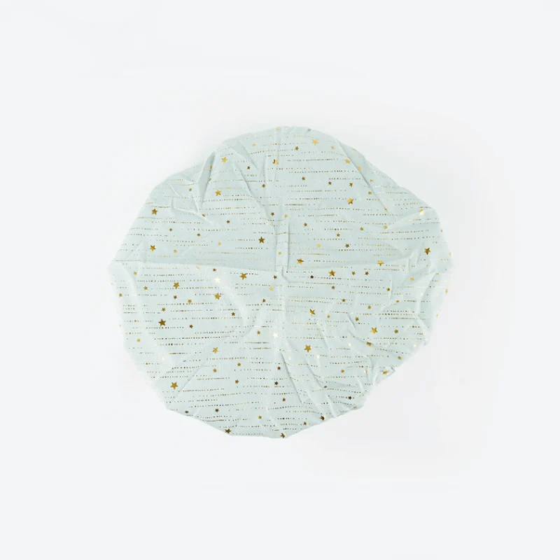 [Self-operated] China ALLSMILE double-layer waterproof shower cap Green Star 1 piece thickened shower cap kitchen oil fume-proof hair cap